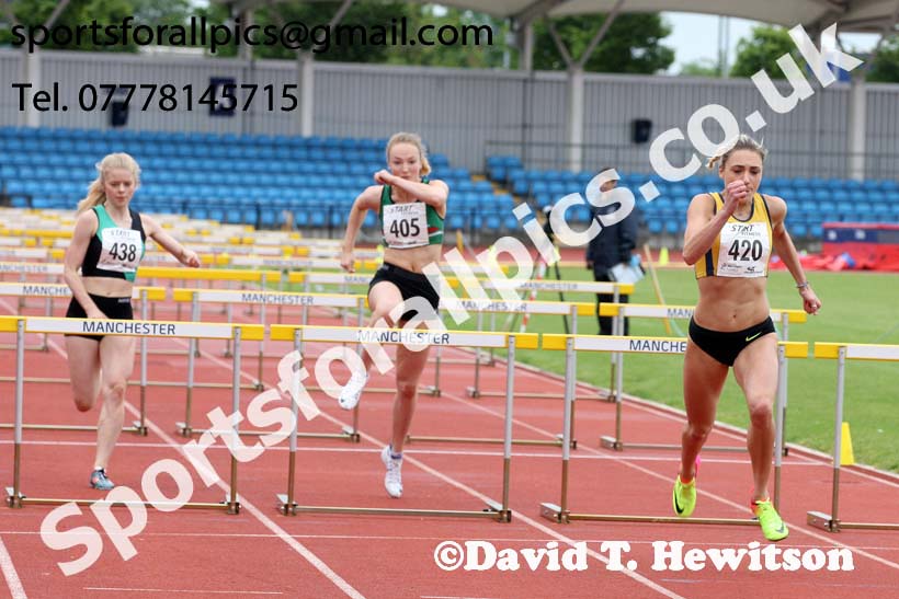 Womens under-20s 100 metres hurdles, Northern Senior and Under-20s Champs., SportsCity, Manchester. Photo: David T. Hewitson/Sports for All Pics